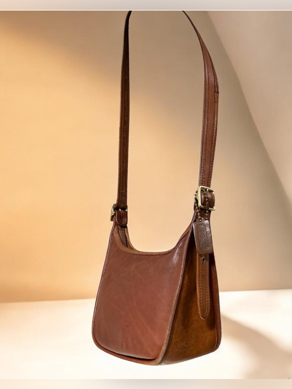 Vintage COACH Janice Legacy Leather Crossbody Shoulder Bag Brown British Tan USA - Picture 7 of 14